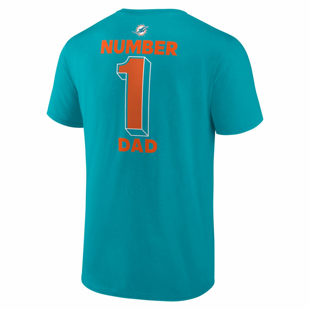 Miami Dolphins #1 Dad Jersey T-Shirt - Aqua T-shirts