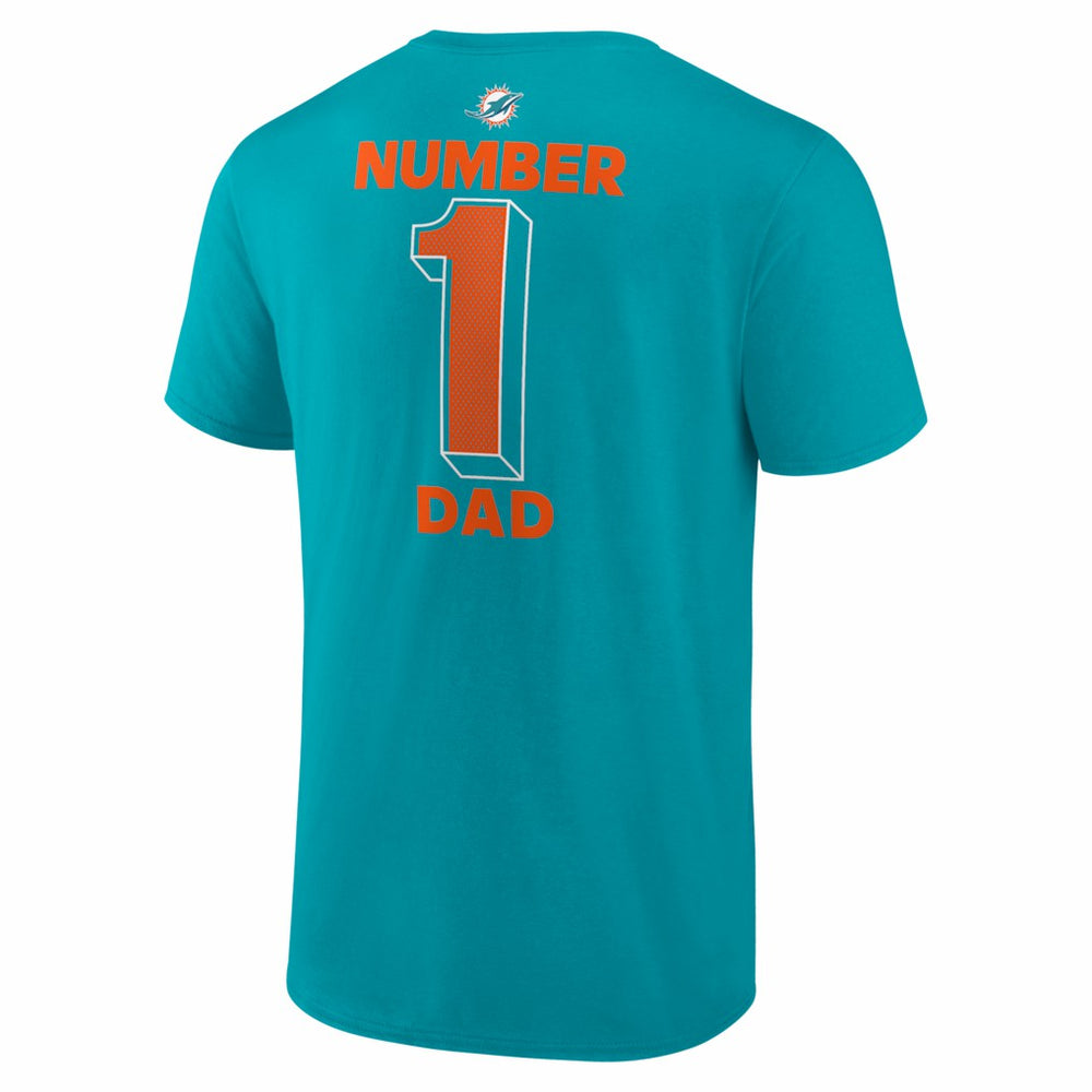 Miami Dolphins #1 Dad Jersey T-Shirt - Aqua T-shirts