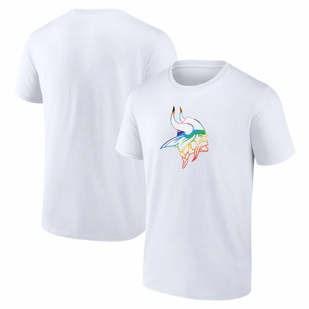 Minnesota Vikings Logo Pride T-Shirt - White T-shirts