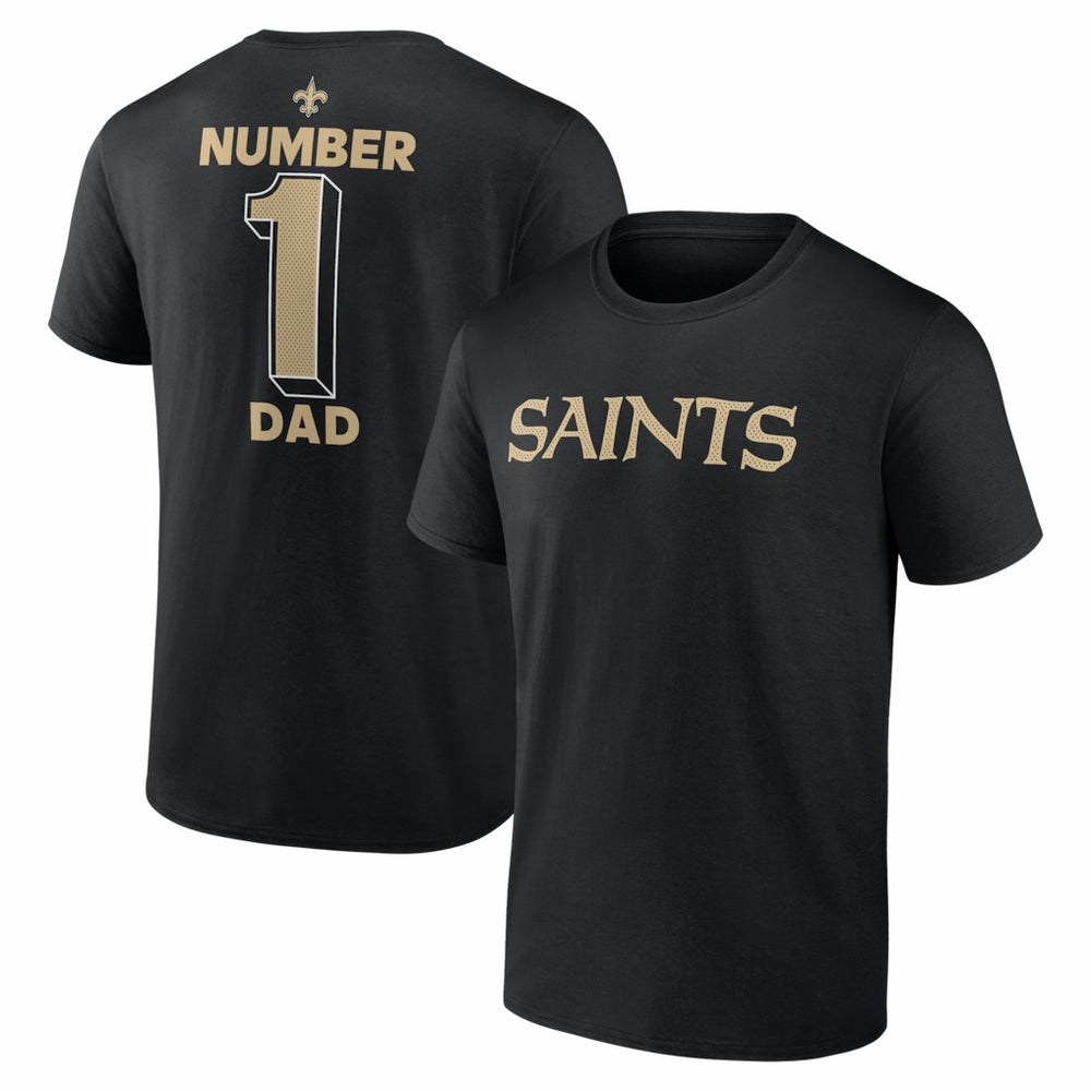 New Orleans Saints #1 Dad Jersey T-Shirt - Black T-shirts