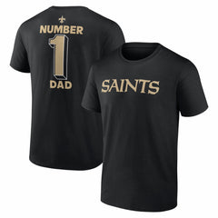 New Orleans Saints #1 Dad Jersey T-Shirt - Black T-shirts