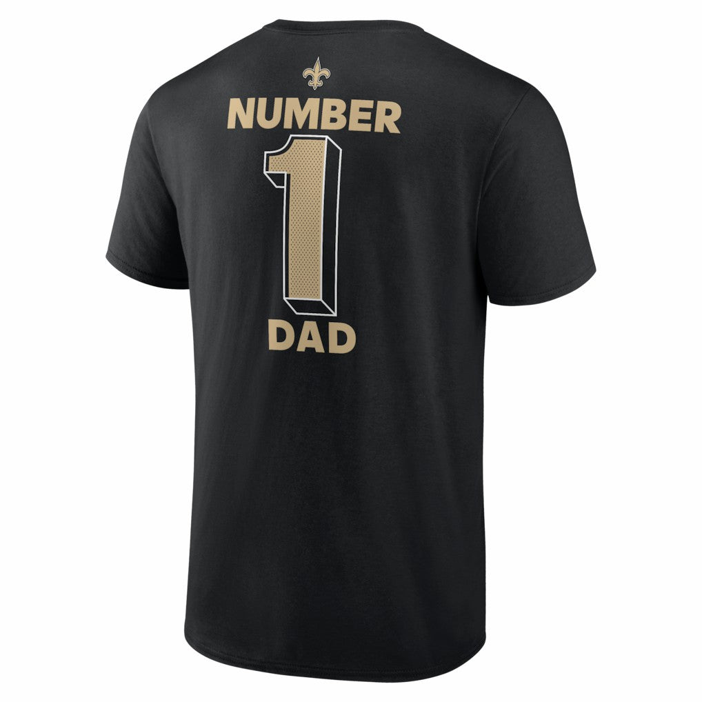 New Orleans Saints #1 Dad Jersey T-Shirt - Black T-shirts