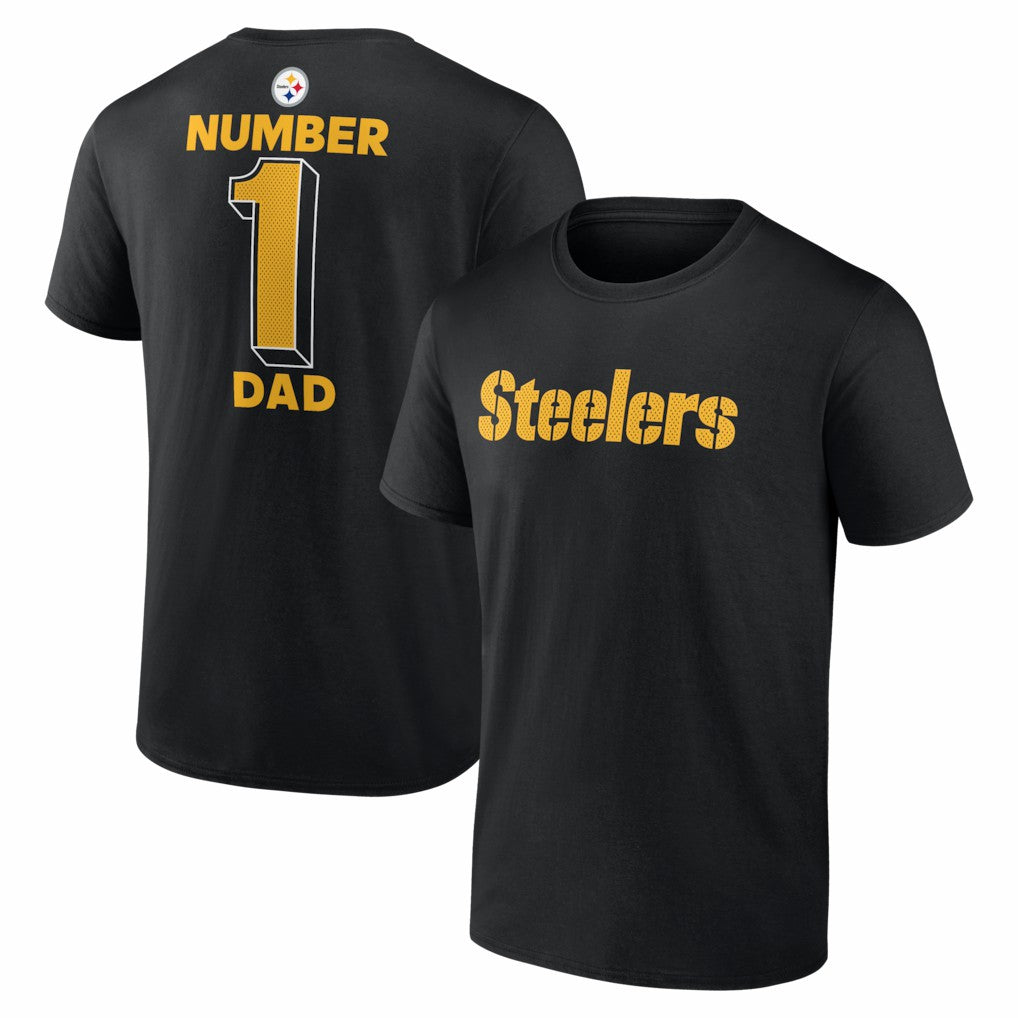 Pittsburgh Steelers #1 Dad Jersey T-Shirt - Black T-shirts