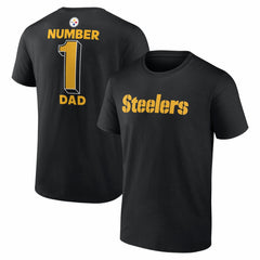 Pittsburgh Steelers #1 Dad Jersey T-Shirt - Black T-shirts