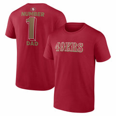 San Francisco 49ers #1 Dad Jersey T-Shirt - Scarlet T-shirts
