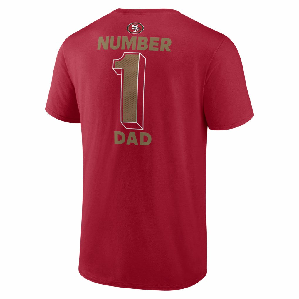 San Francisco 49ers #1 Dad Jersey T-Shirt - Scarlet T-shirts