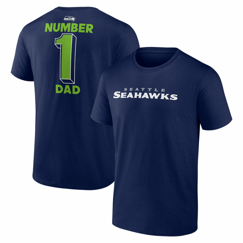 Seattle Seahawks #1 Dad Jersey T-Shirt - College Navy T-shirts