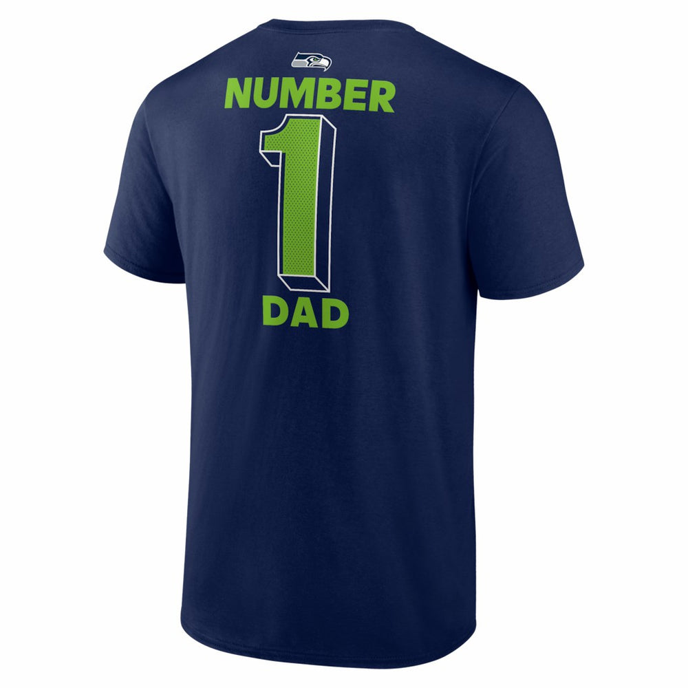 Seattle Seahawks #1 Dad Jersey T-Shirt - College Navy T-shirts