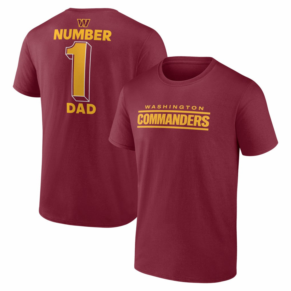 Washington Commanders #1 Dad Jersey T-Shirt - Burgundy T-shirts