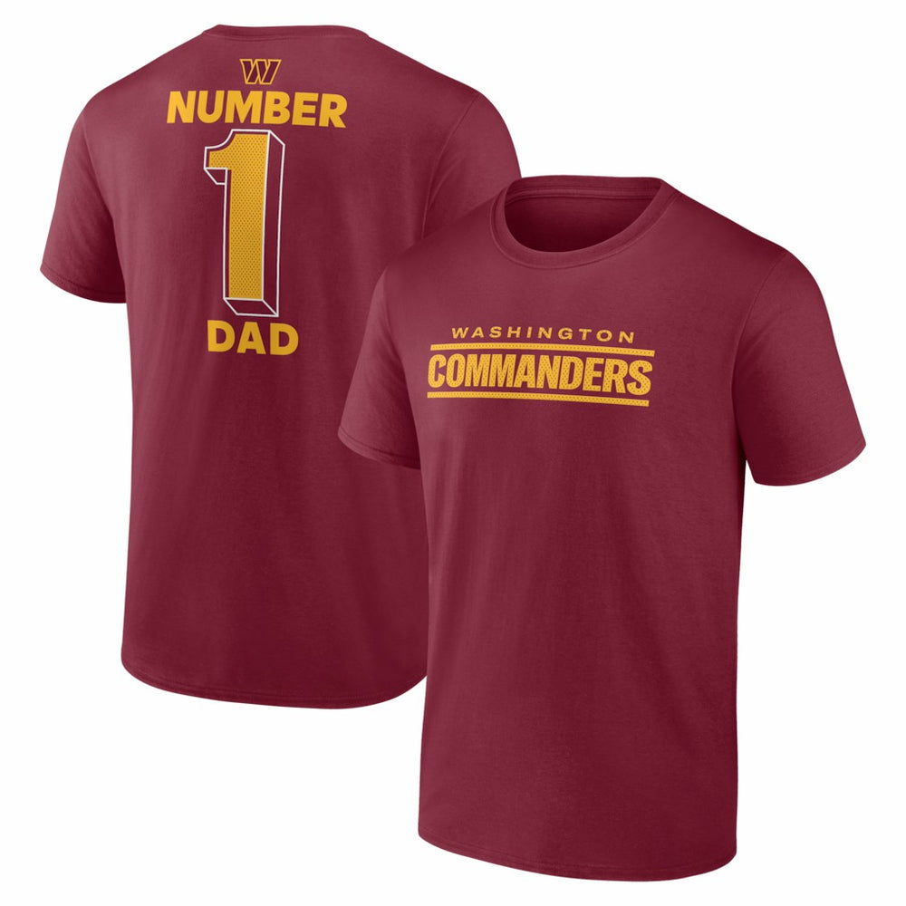 Washington Commanders #1 Dad Jersey T-Shirt - Burgundy T-shirts