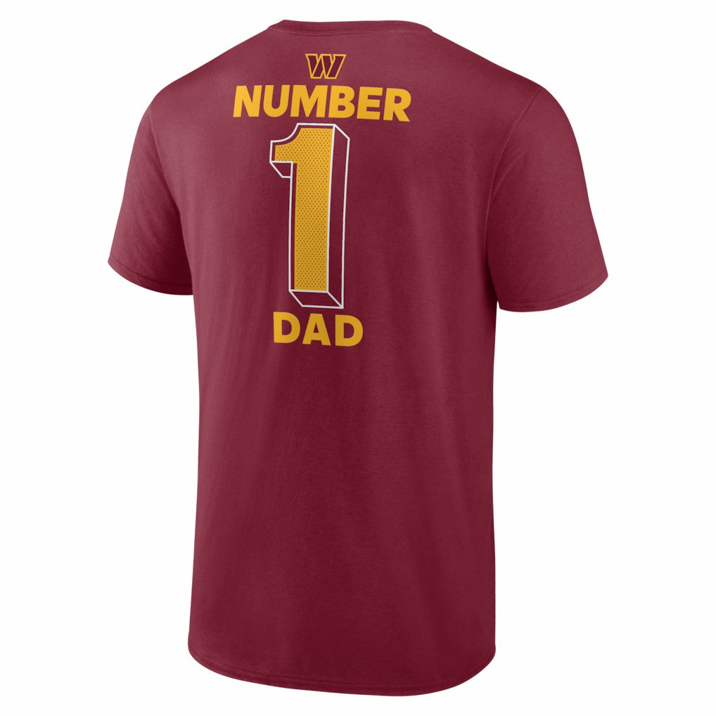 Washington Commanders #1 Dad Jersey T-Shirt - Burgundy T-shirts