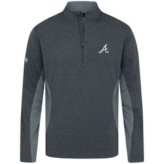 Atlanta Braves Levelwear Waffle Insignia 2.0 Quarter-Zip Pullover - Heather Black Pullover
