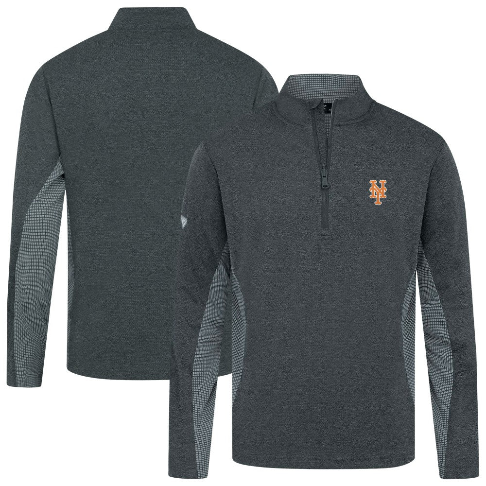 New York Mets Levelwear Waffle Insignia 2.0 Quarter-Zip Pullover - Heather Black Pullover