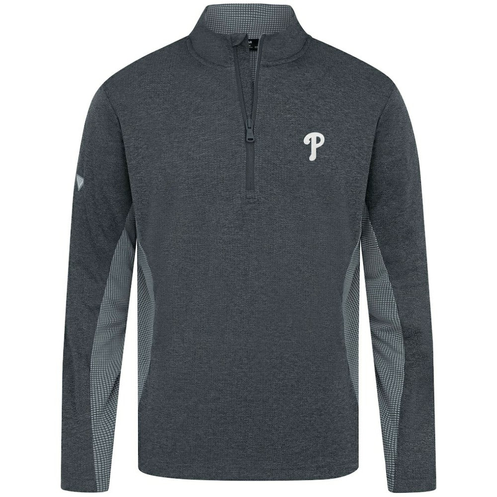 Philadelphia Phillies Levelwear Waffle Insignia 2.0 Quarter-Zip Pullover - Heather Black Pullover