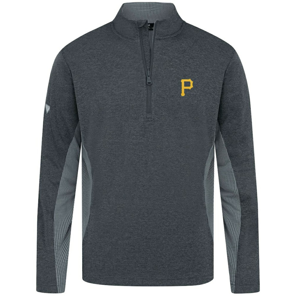 Pittsburgh Pirates Levelwear Waffle Insignia 2.0 Quarter-Zip Pullover - Heather Black Pullover