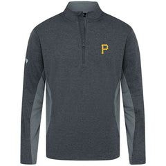 Pittsburgh Pirates Levelwear Waffle Insignia 2.0 Quarter-Zip Pullover - Heather Black Pullover