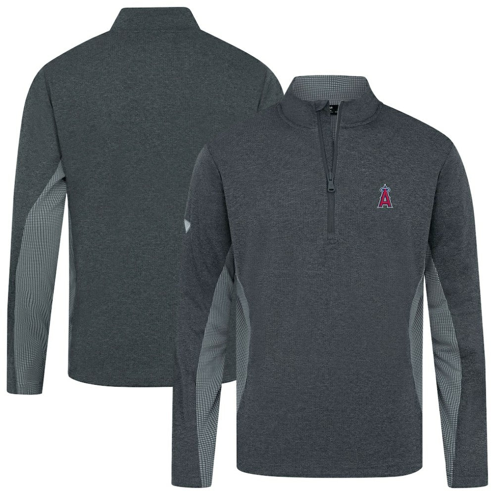 Los Angeles Angels Levelwear Waffle Insignia 2.0 Quarter-Zip Pullover - Heather Black Pullover