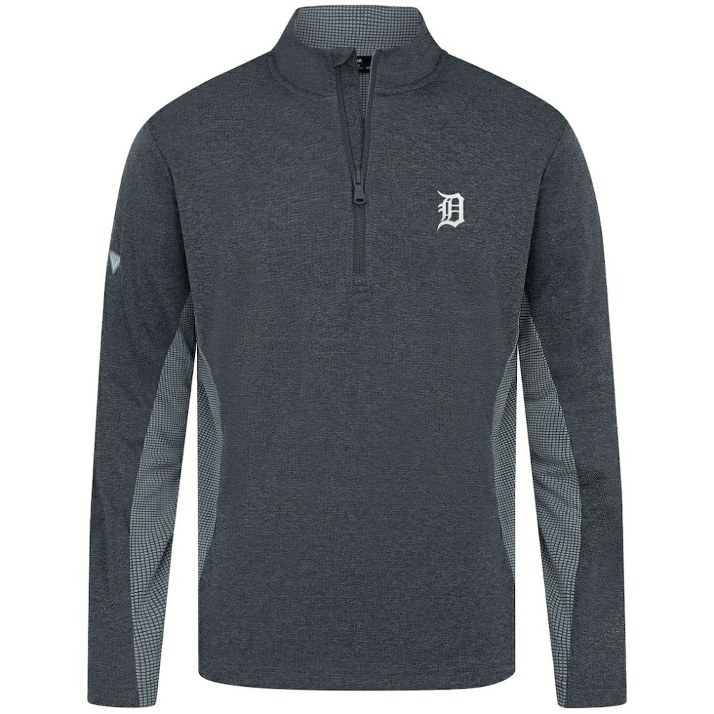 Detroit Tigers Levelwear Waffle Insignia 2.0 Quarter-Zip Pullover - Heather Black Pullover
