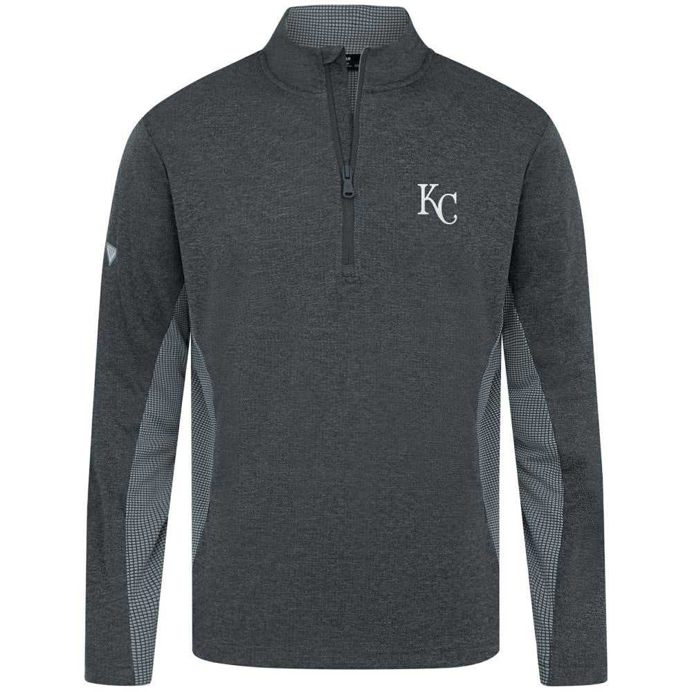 Kansas City Royals Levelwear Waffle Insignia 2.0 Quarter-Zip Pullover - Heather Black Pullover