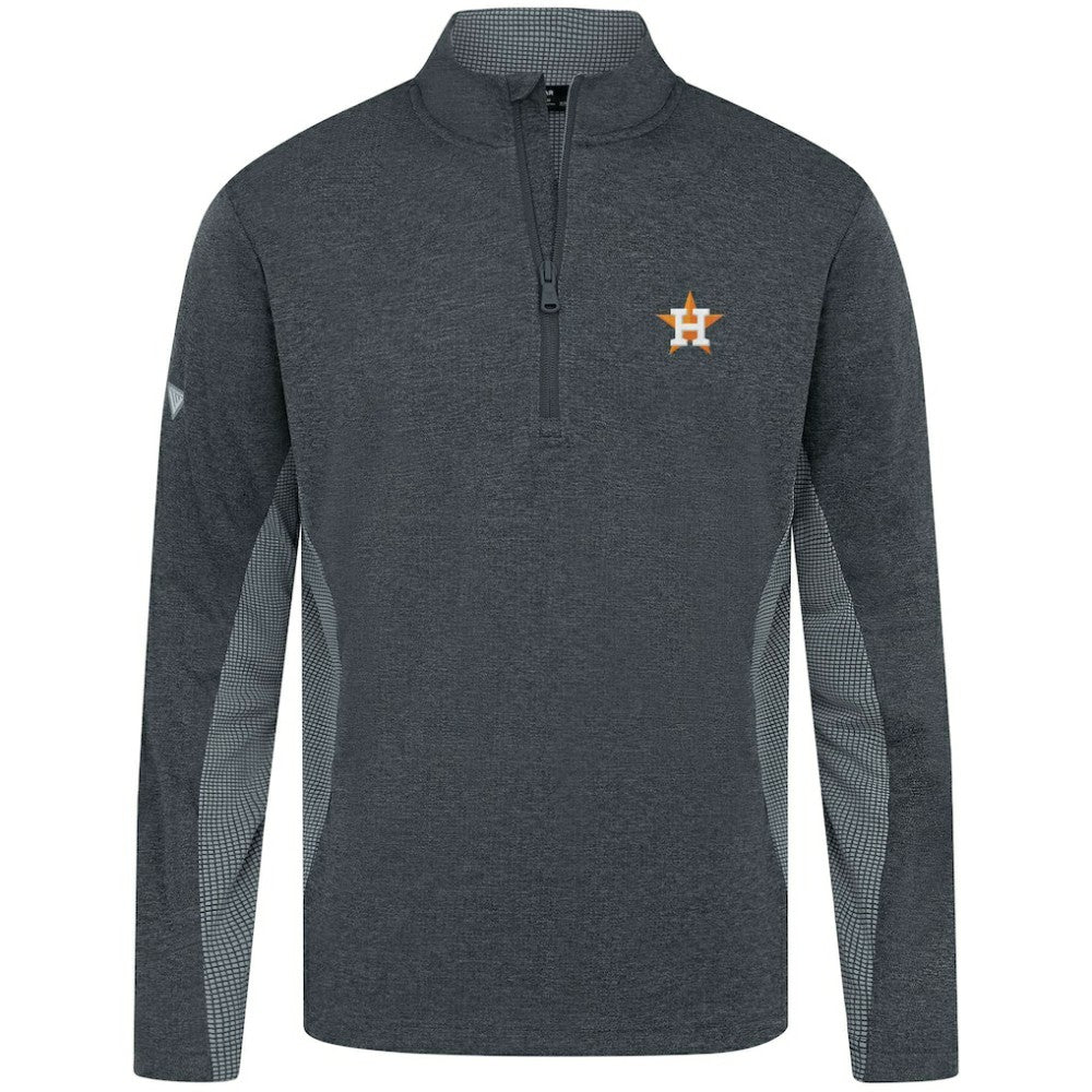 Houston Astros Levelwear Waffle Insignia 2.0 Quarter-Zip Pullover - Heather Black Pullover