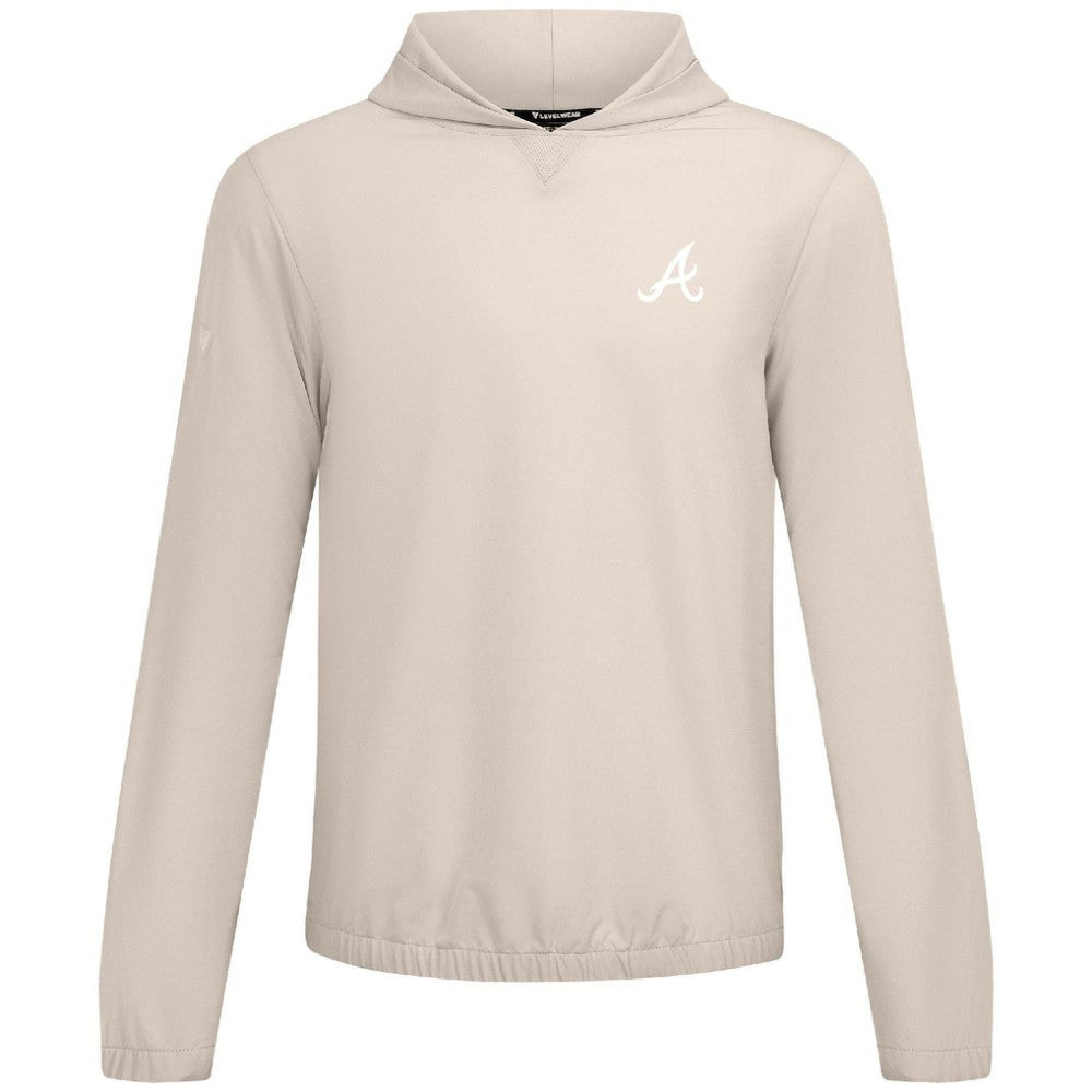 Atlanta Braves Levelwear Action Insignia 2.0 Pullover Hoodie - Khaki Hoodies