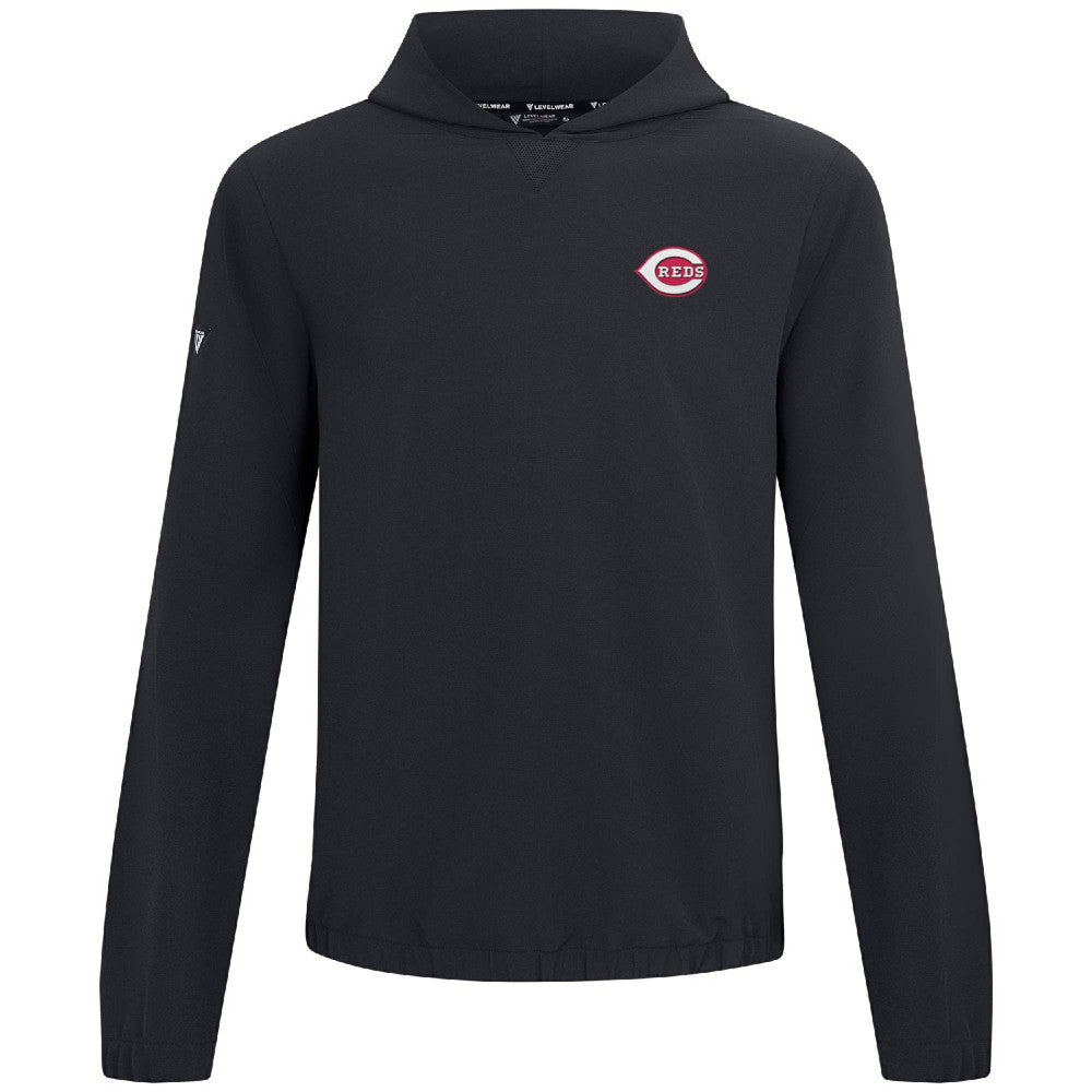Cincinnati Reds Levelwear Action Insignia 2.0 Pullover Hoodie - Black Hoodies