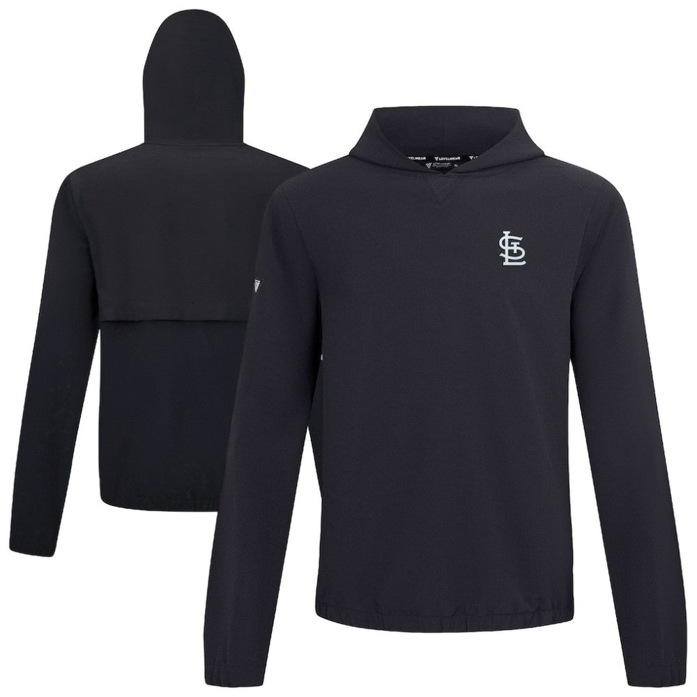 St. Louis Cardinals Levelwear Action Insignia 2.0 Pullover Hoodie - Black Hoodies