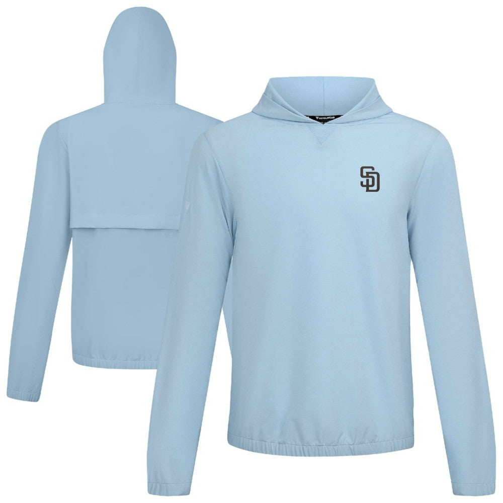 San Diego Padres Levelwear Action Insignia 2.0 Pullover Hoodie - Light Blue Hoodies
