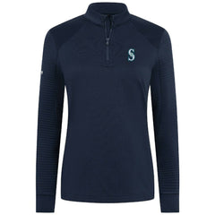 Seattle Mariners Levelwear Women's Power Insignia 2.0 Quarter-Zip Pullover Top - Navy Pullover