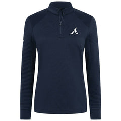 Atlanta Braves Levelwear Women's Power Insignia 2.0 Quarter-Zip Pullover Top - Navy Pullover