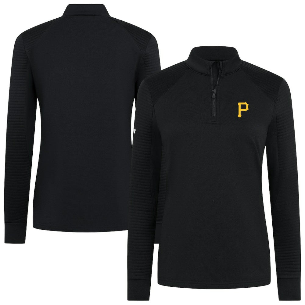 Pittsburgh Pirates Levelwear Women's Power Insignia 2.0 Quarter-Zip Pullover Top - Black Pullover