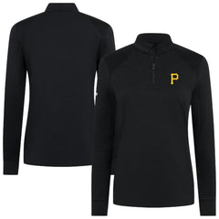 Pittsburgh Pirates Levelwear Women's Power Insignia 2.0 Quarter-Zip Pullover Top - Black Pullover