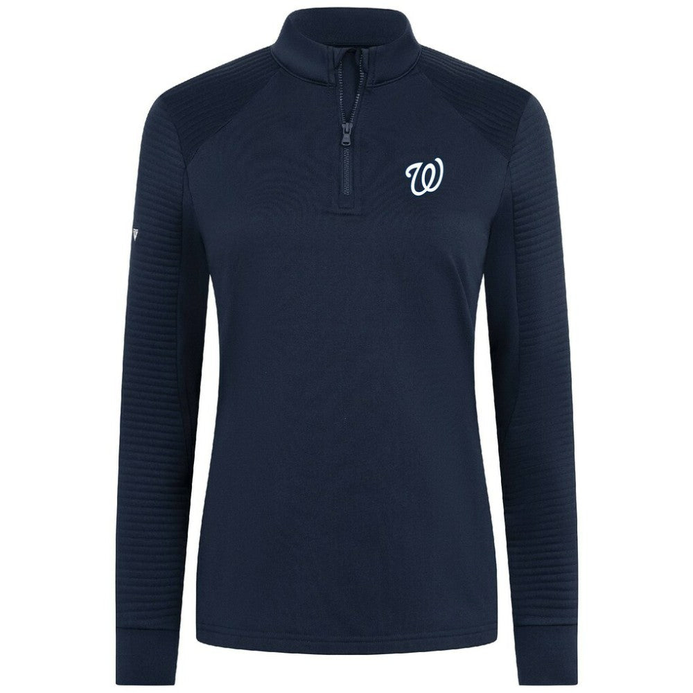 Washington Nationals Levelwear Women's Power Insignia 2.0 Quarter-Zip Pullover Top - Navy Pullover