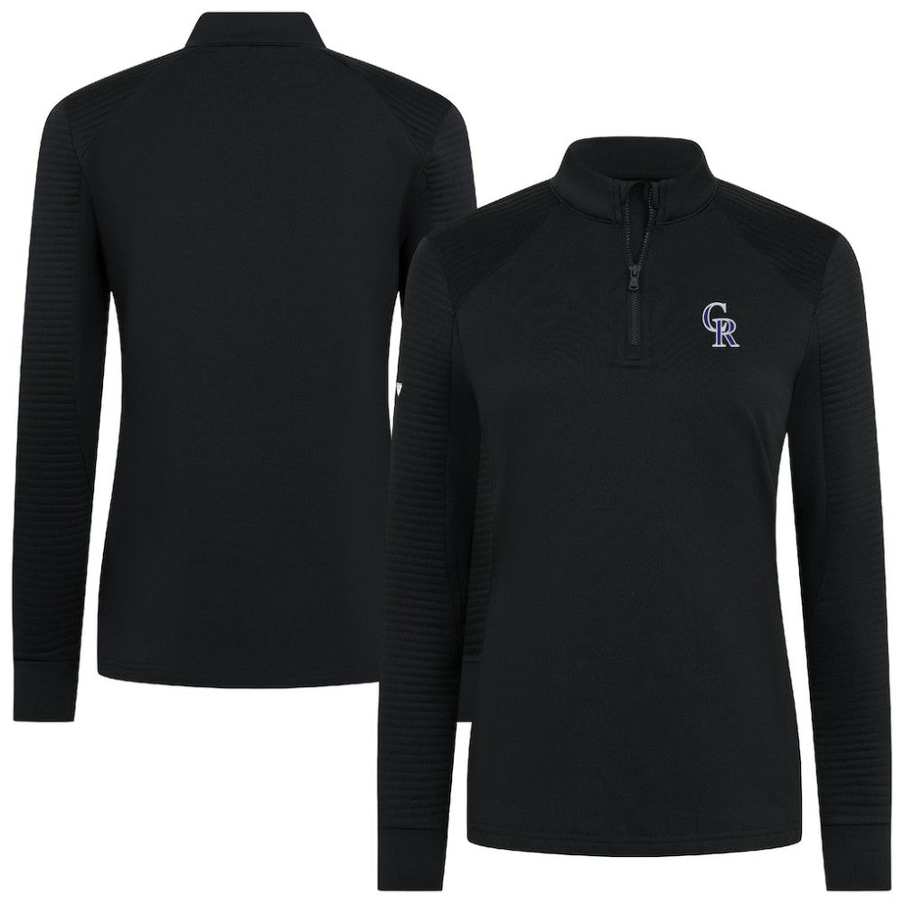 Colorado Rockies Levelwear Women's Power Insignia 2.0 Quarter-Zip Pullover Top - Black Pullover