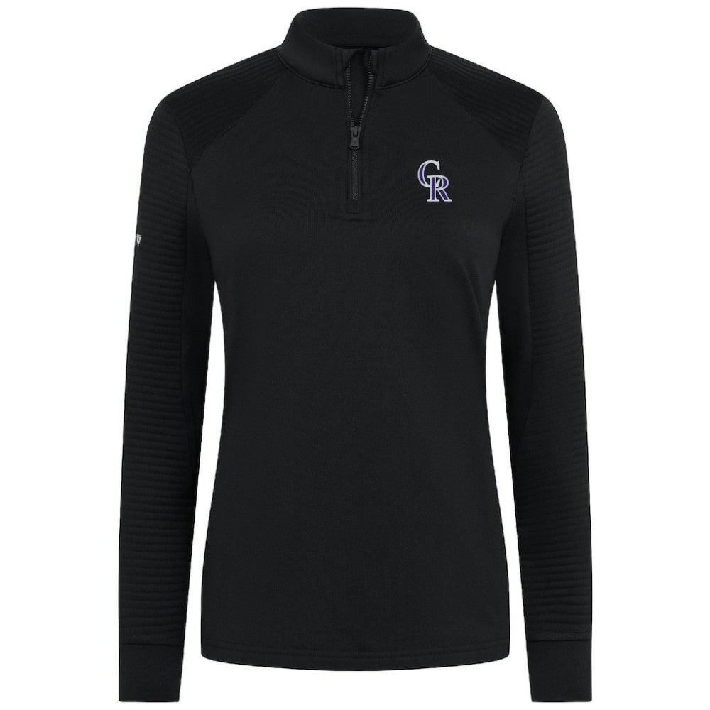Colorado Rockies Levelwear Women's Power Insignia 2.0 Quarter-Zip Pullover Top - Black Pullover