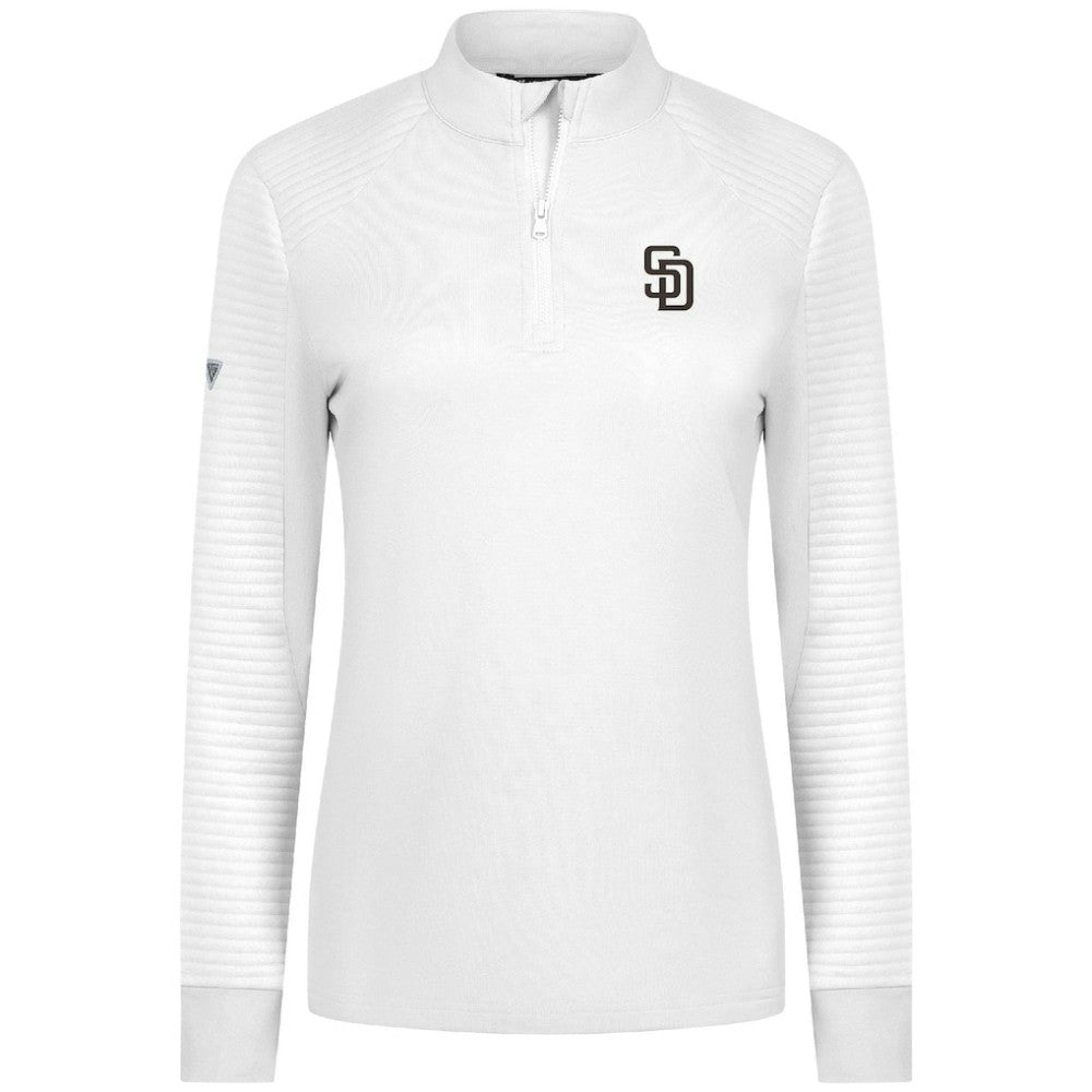 San Diego Padres Levelwear Women's Power Insignia 2.0 Quarter-Zip Pullover Top - White Pullover