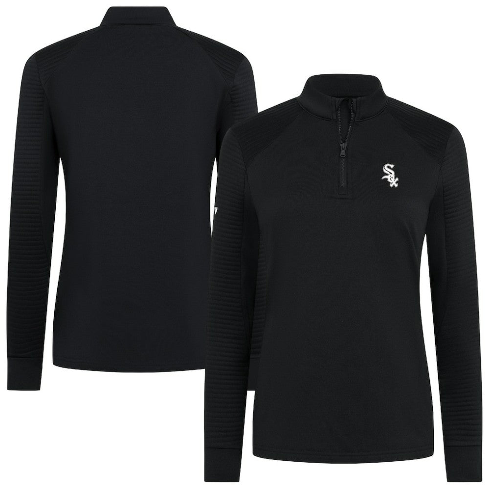 Chicago White Sox Levelwear Women's Power Insignia 2.0 Quarter-Zip Pullover Top - Black Pullover