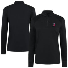 Los Angeles Angels Levelwear Women's Power Insignia 2.0 Quarter-Zip Pullover Top - Black Pullover