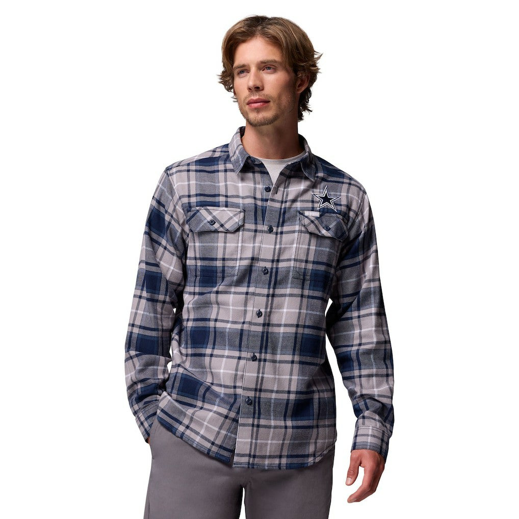 Dallas Cowboys Flare Gun Long-Sleeve Button-Up Flannel Shirt - Navy