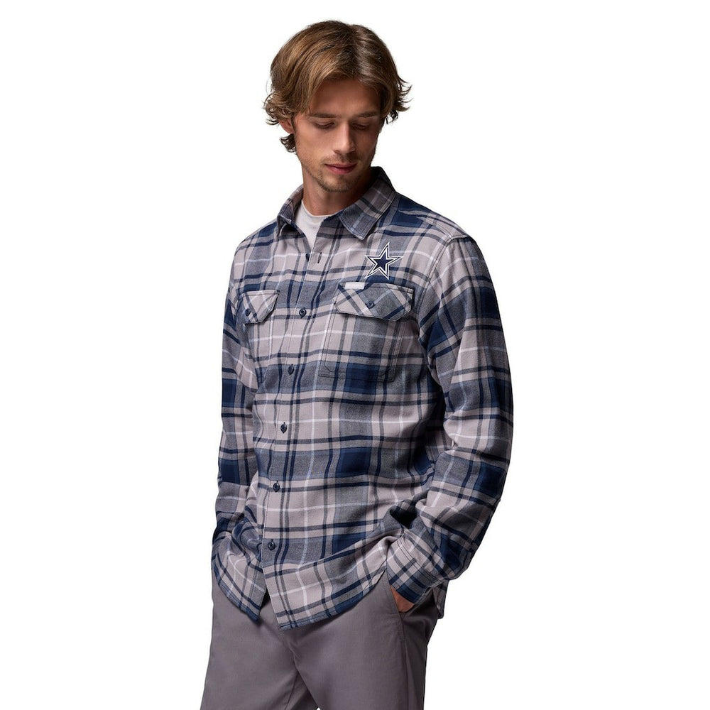 Dallas Cowboys Flare Gun Long-Sleeve Button-Up Flannel Shirt - Navy