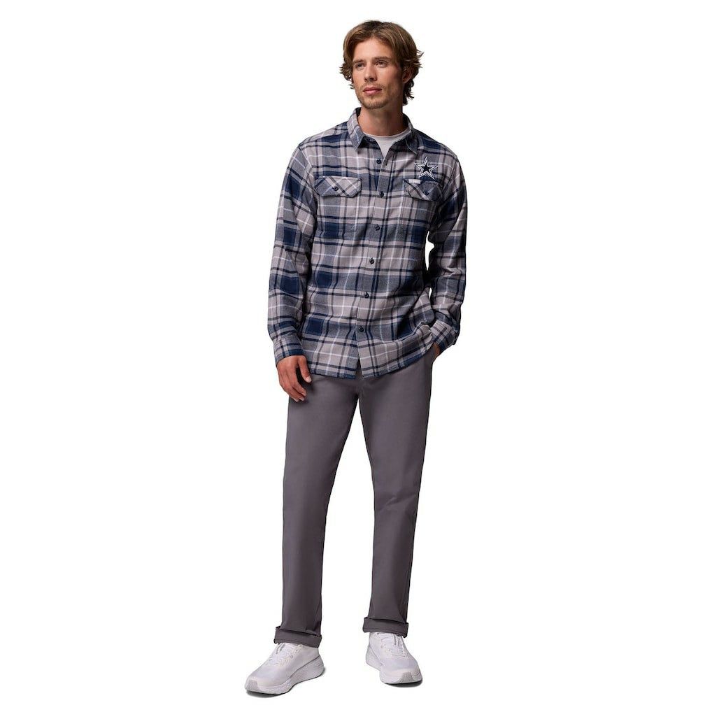 Dallas Cowboys Flare Gun Long-Sleeve Button-Up Flannel Shirt - Navy