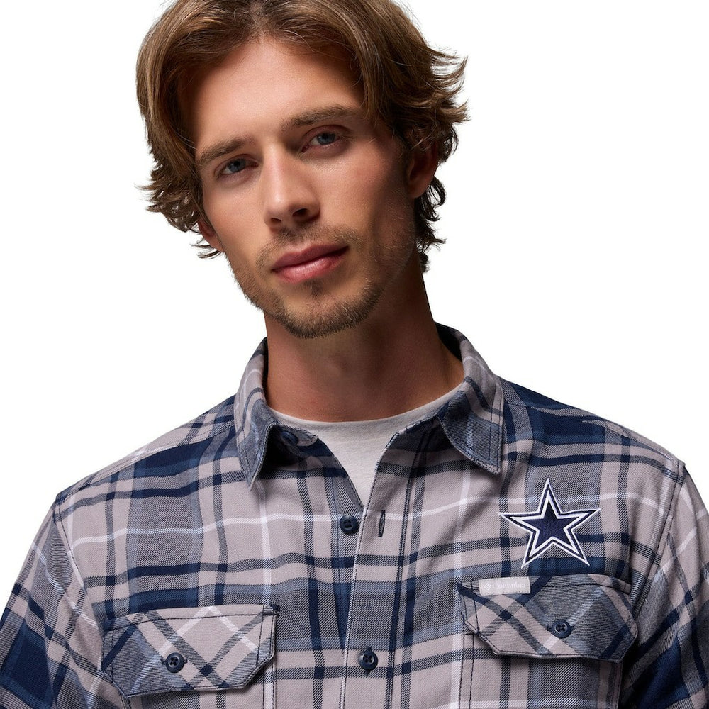 Dallas Cowboys Flare Gun Long-Sleeve Button-Up Flannel Shirt - Navy