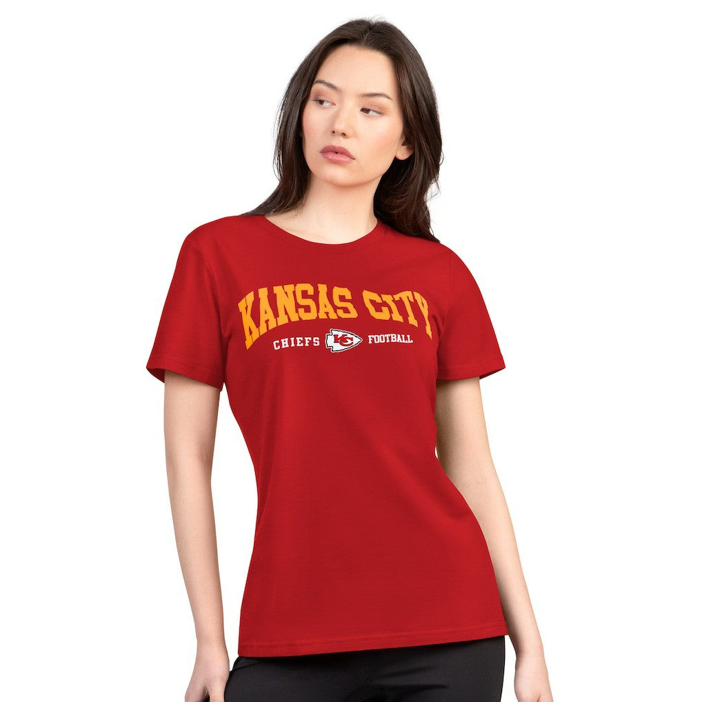 Kansas City Chiefs G-III 4Her by Carl Banks Women's Super-Slim Lightweight Winning Crew T-Shirt - Red T-shirts