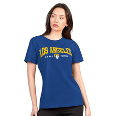 Los Angeles Rams G-III 4Her by Carl Banks Women's Super-Slim Lightweight Winning Crew T-Shirt - Royal T-shirts