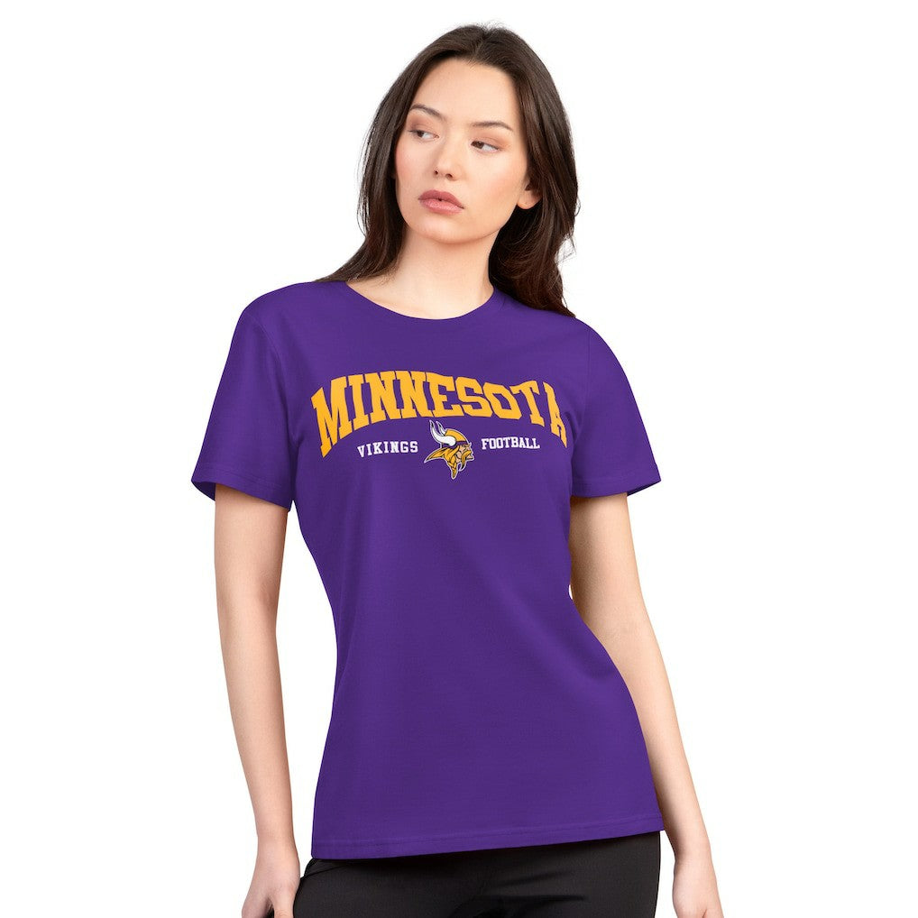 Minnesota Vikings G-III 4Her by Carl Banks Women's Super-Slim Lightweight Winning Crew T-Shirt - Purple T-shirts