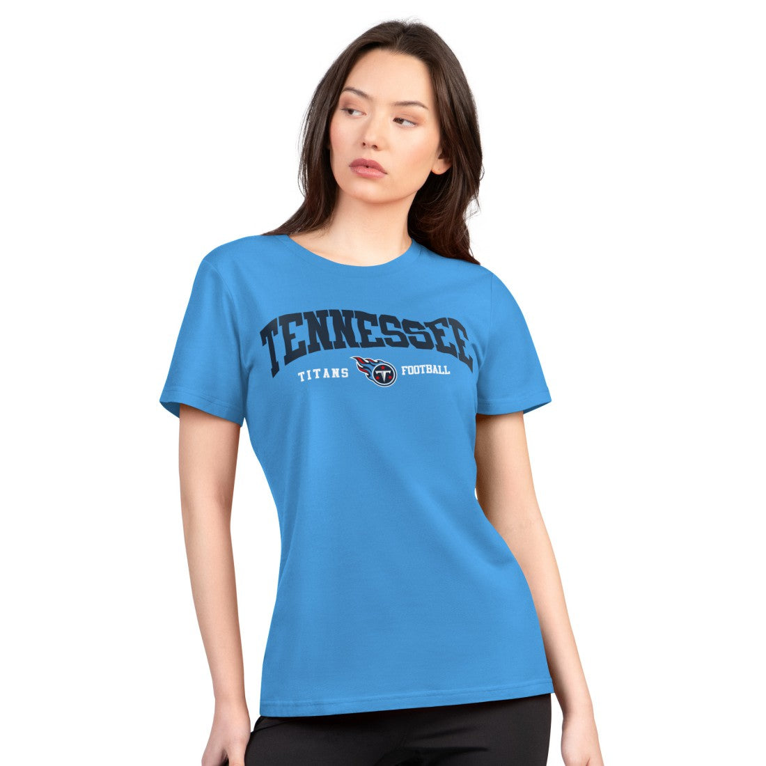 Tennessee Titans G-III 4Her by Carl Banks Women's Super-Slim Lightweight Winning Crew T-Shirt - Light Blue T-shirts