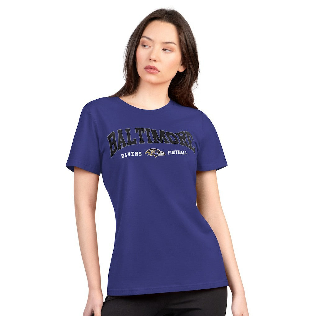 Baltimore Ravens G-III 4Her by Carl Banks Women's Super-Slim Lightweight Winning Crew T-Shirt - Purple T-shirts