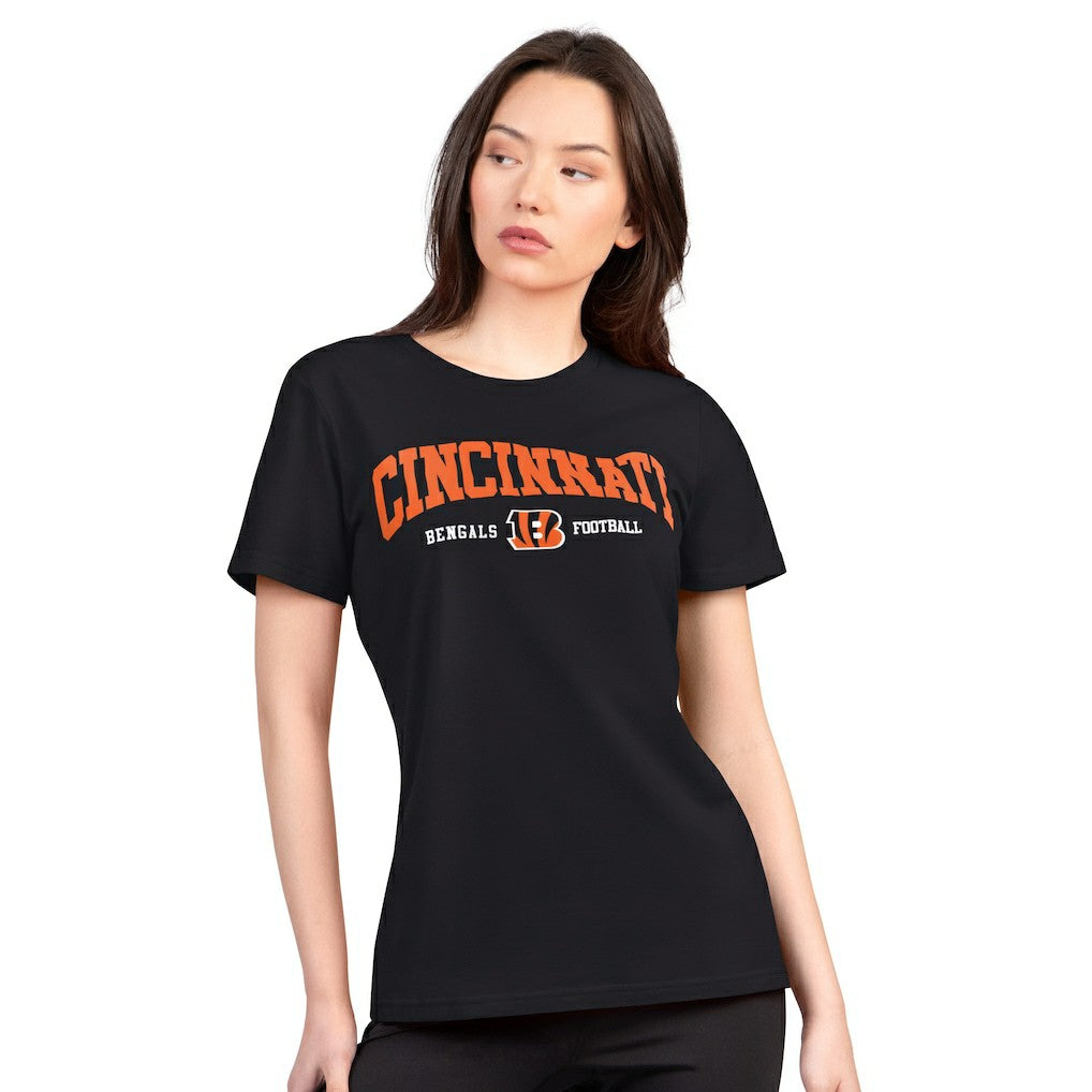 Cincinnati Bengals G-III 4Her by Carl Banks Women's Super-Slim Lightweight Winning Crew T-Shirt - Black T-shirts