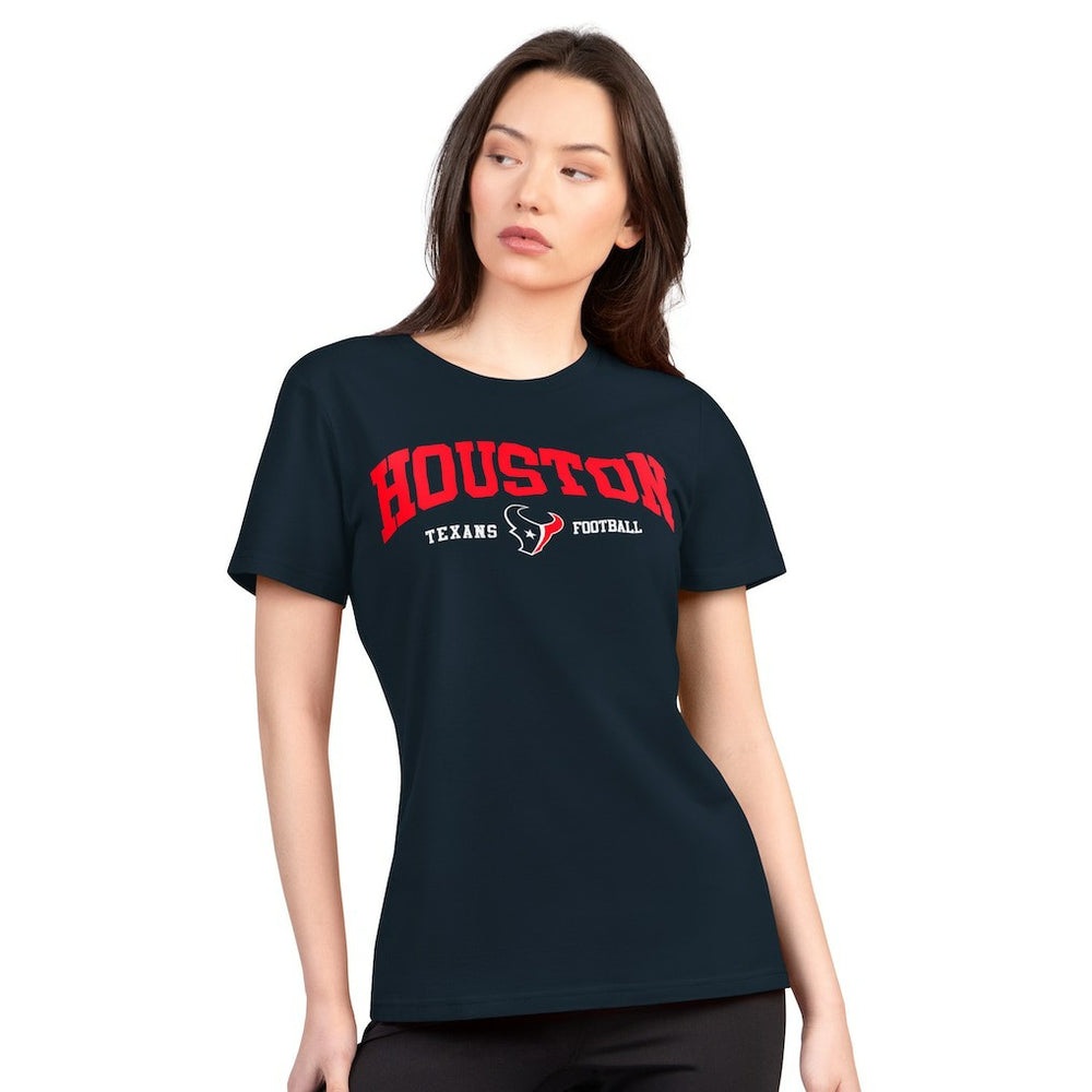 Houston Texans G-III 4Her by Carl Banks Women's Super-Slim Lightweight Winning Crew T-Shirt - Navy T-shirts