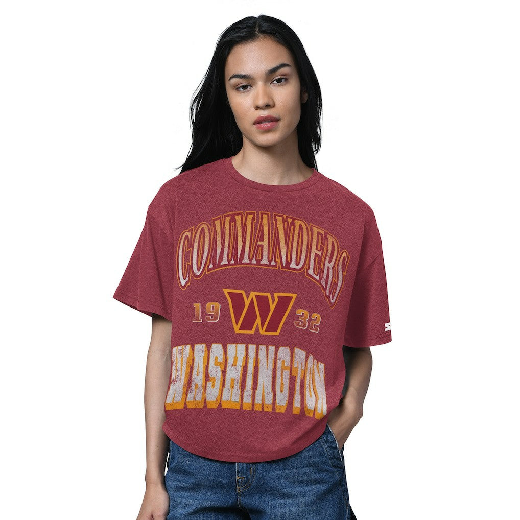Washington Commanders Starter Women's Oversized Hall of Fame T-Shirt - Heather Burgundy T-shirts